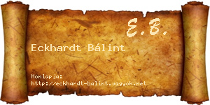 Eckhardt Bálint névjegykártya
